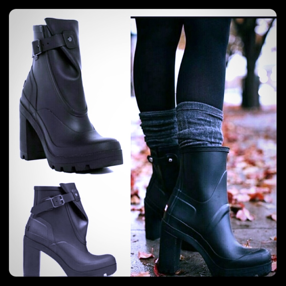 Hunter boots high heeled